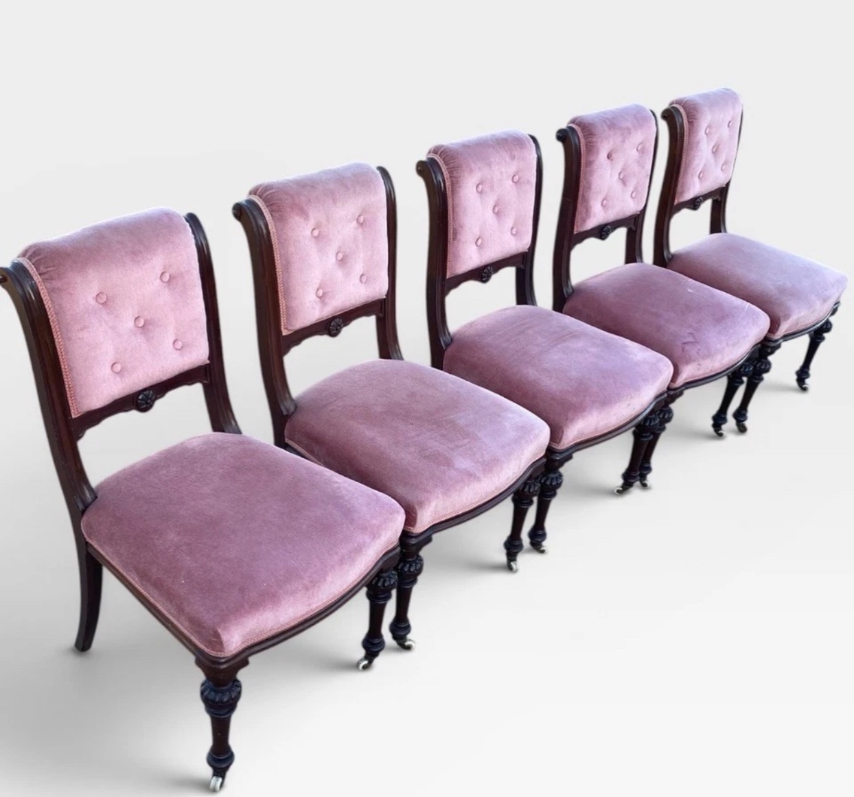 Set of 5 Victorian Mahogany Dining Chairs c.1860 Cope’s Patent