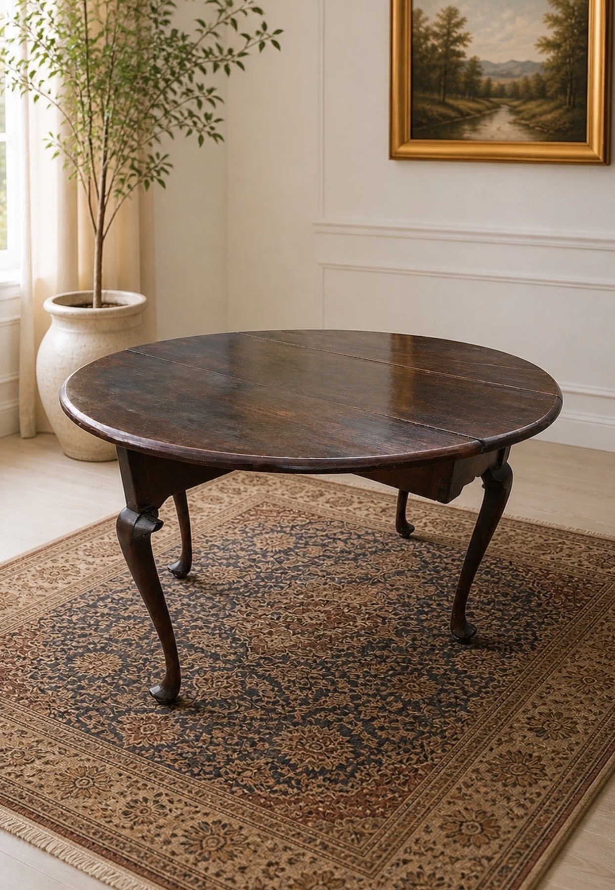 Antique Queen Anne Drop Leaf Table 18th Century Mahogany