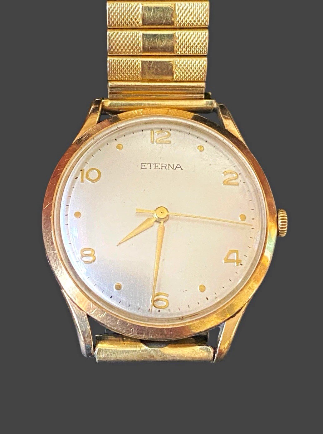 Vintage Eterna 9ct Gold Manual Wind Gents Wristwatch c.1959 Swiss Working